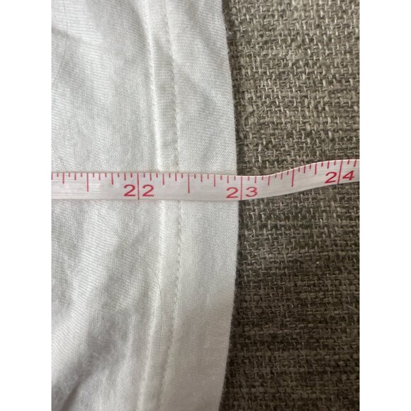 Van Heusen Womens White Embroidered V-Neck Cotton Top Size Large Shirt - Picture 6 of 6